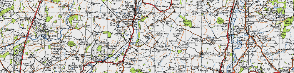Old map of Perry Green in 1946