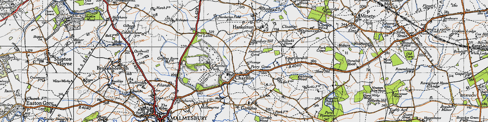 Old map of Andover's Gorse in 1947
