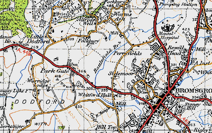 Old map of Battlefield Brook in 1947
