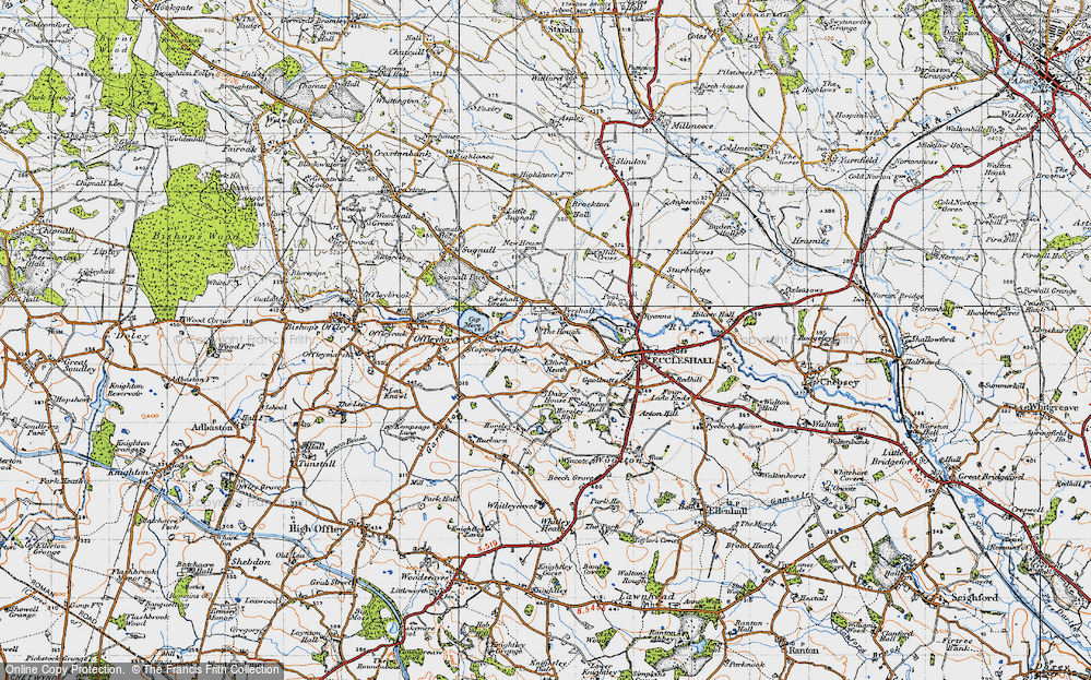 Old Map of Pershall, 1946 in 1946