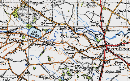 Old map of Pershall in 1946