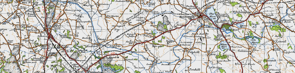 Old map of Perthy in 1947