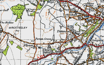 Old map of Perton in 1946
