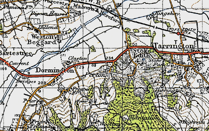 Old map of Perton in 1947