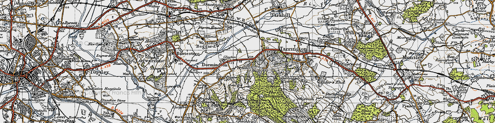 Old map of Perton in 1947