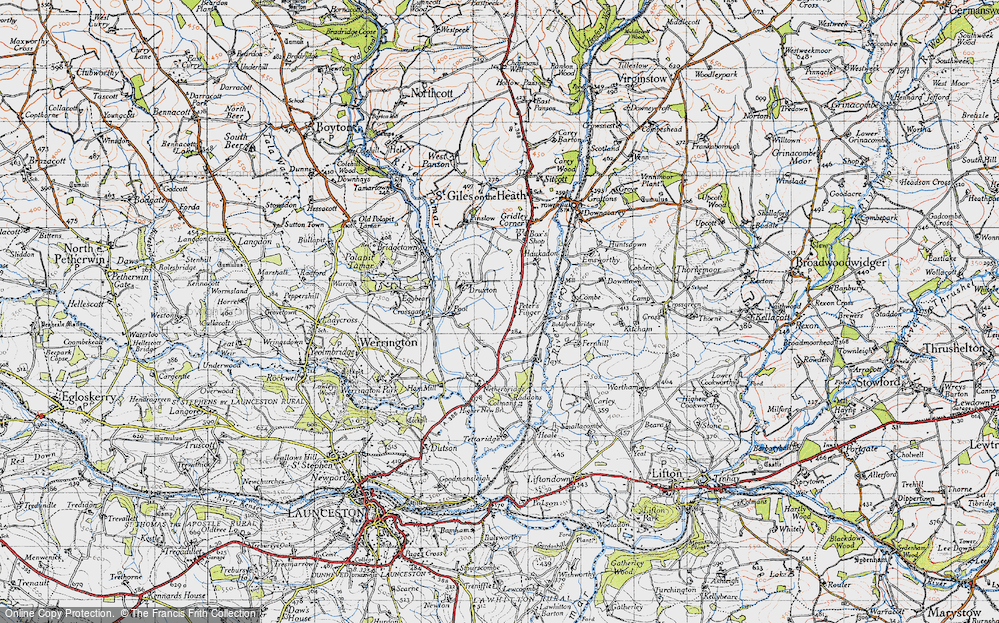 Old Map of Peter's Finger, 1946 in 1946