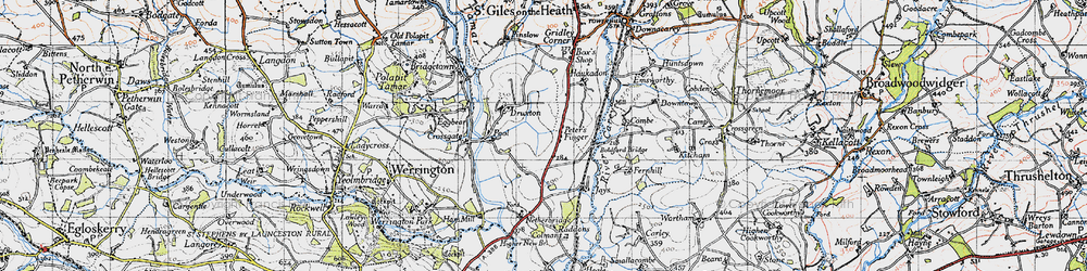 Old map of Boldford Bridge in 1946