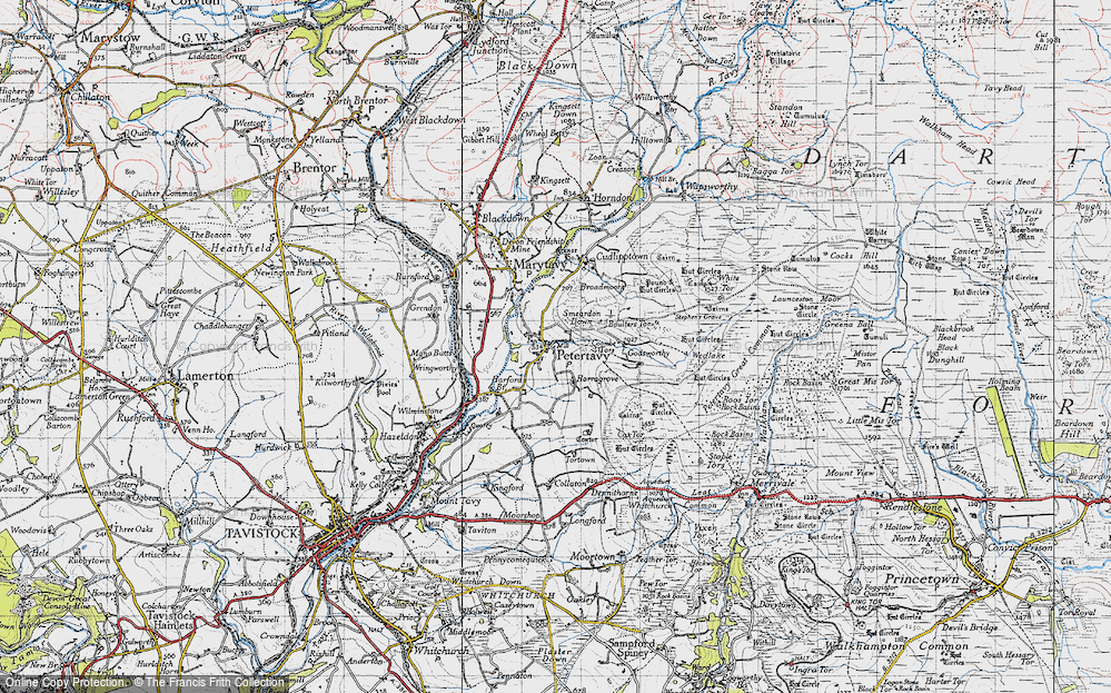 Old Map of Peter Tavy, 1946 in 1946