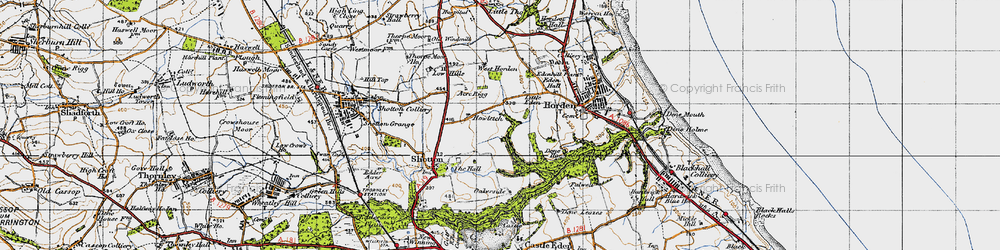 Old map of Peterlee in 1947