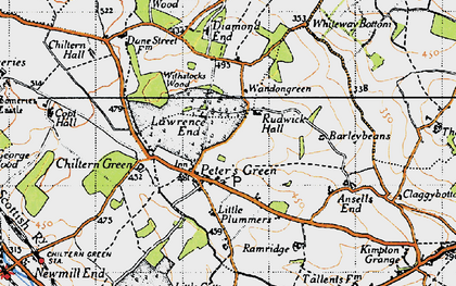 Old map of Barleybeans in 1946