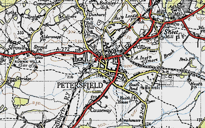 Old map of Petersfield in 1945