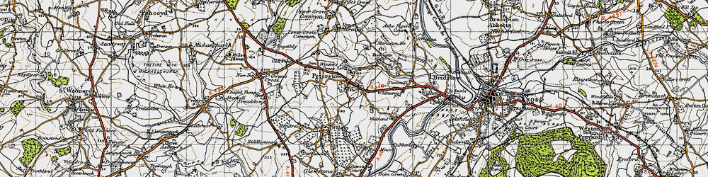 Old map of Peterstow in 1947