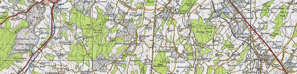 Old map of Petham in 1947