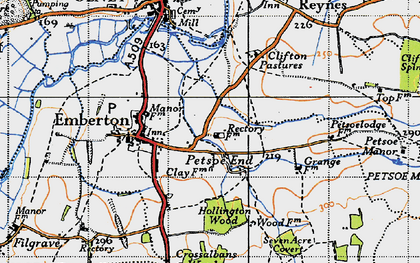 Old map of Petsoe End in 1946