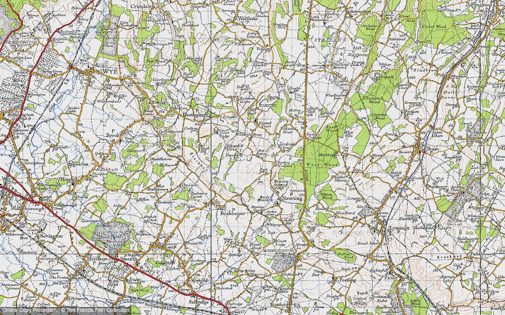 Old Map of Pett Bottom, 1947 in 1947