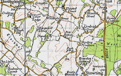 Old map of Pett Bottom in 1947