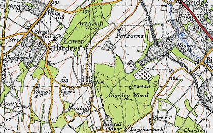 Old map of Bursted Manor in 1947