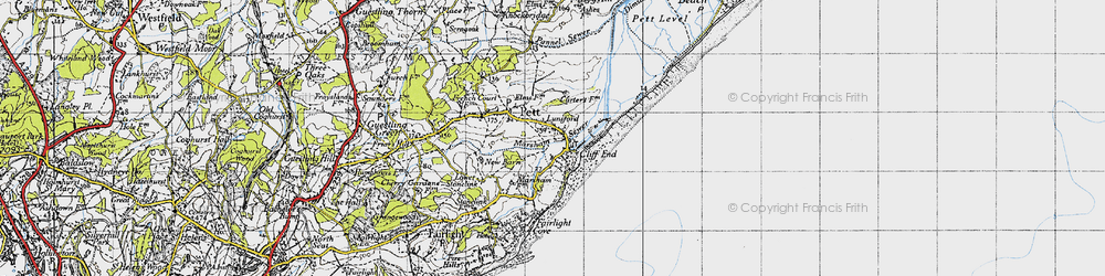 Old map of Pett Level in 1940
