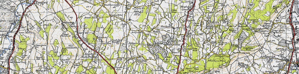Old map of Pettings in 1946