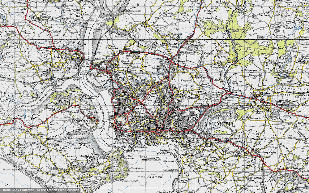 Old Map of Peverell, 1946 in 1946
