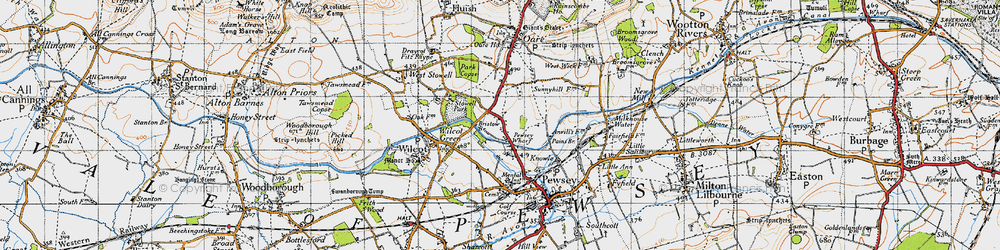 Old map of Pewsey Wharf in 1940