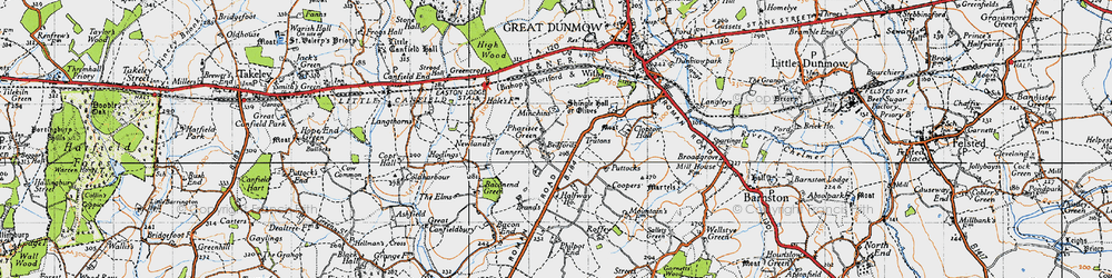 Old map of Bedfords in 1946