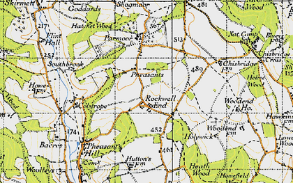 Old map of Pheasants in 1947
