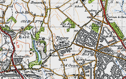 Old map of Pheasey in 1946