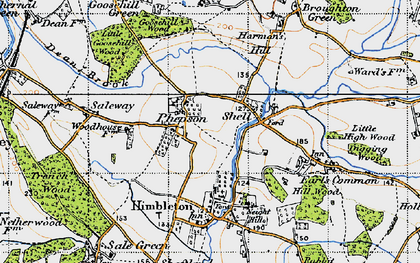 Old map of Phepson in 1947