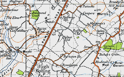 Old map of Philpot End in 1946