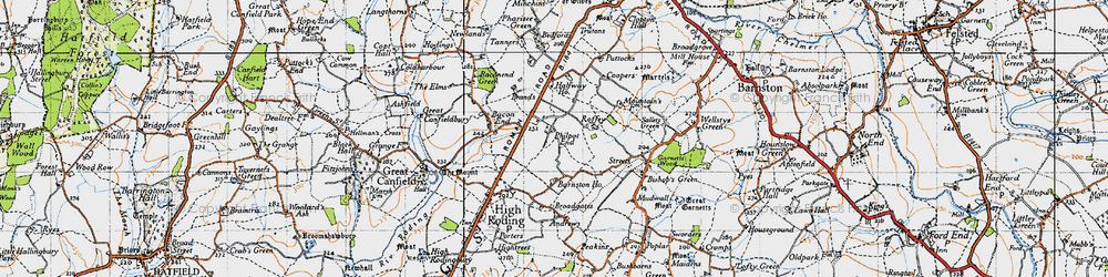 Old map of Philpot End in 1946