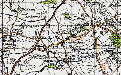 Old map of Phocle Green in 1947