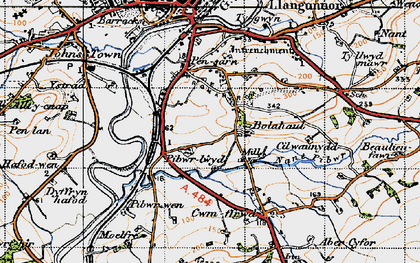 Old map of Pibwrlwyd in 1946