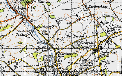 Old map of Piccotts End in 1946