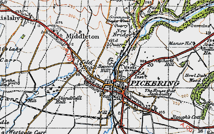 Old map of Pickering in 1947