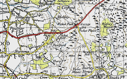 Old map of Picket Hill in 1940