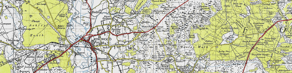 Old map of Picket Hill in 1940
