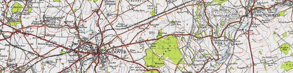 Old map of Picket Piece in 1945