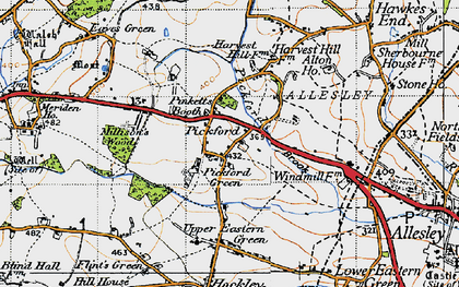 Old map of Pickford Green in 1947