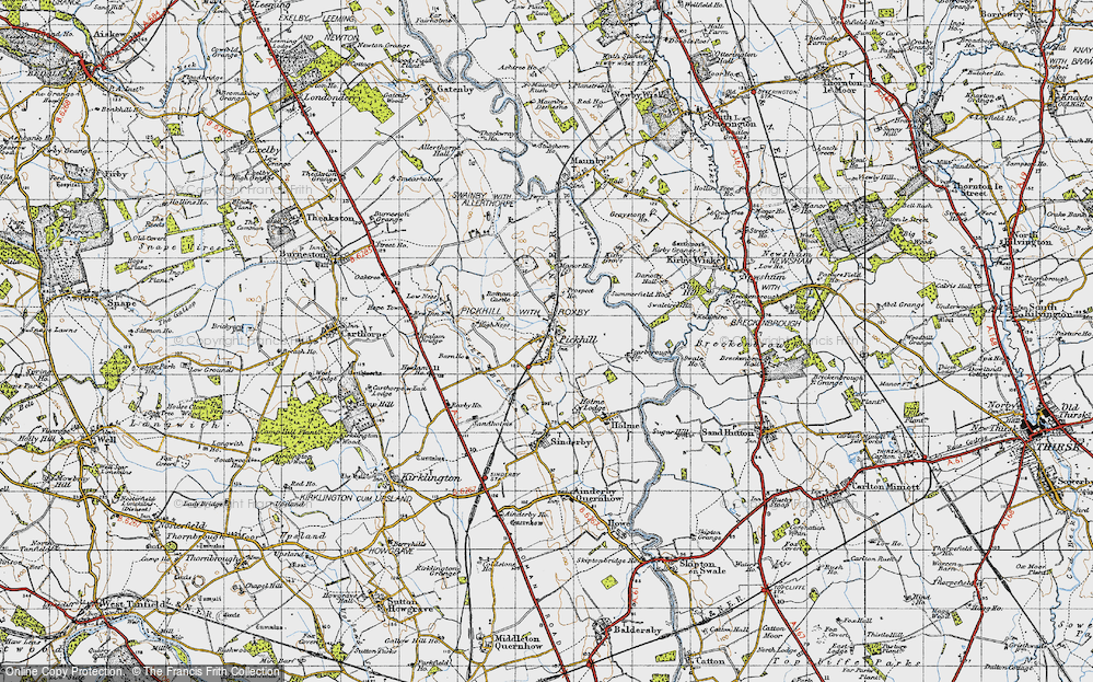 Old Map of Pickhill, 1947 in 1947