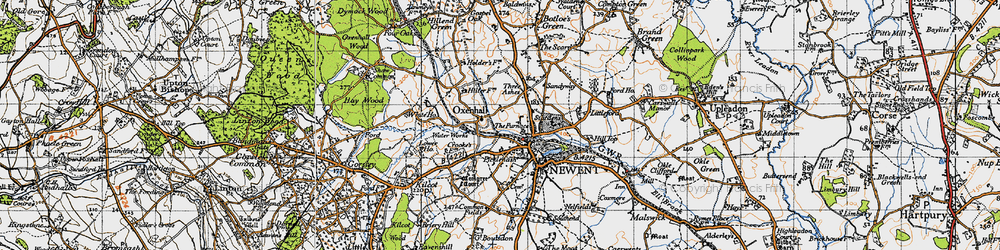 Old map of Picklenash in 1947