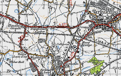 Old map of Pickley Green in 1947