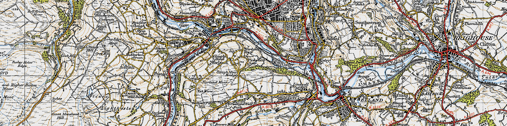 Old map of Pickwood Scar in 1947