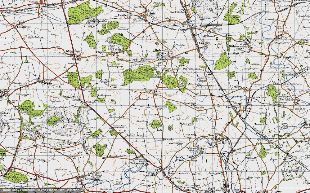 Old Map of Historic Map covering Woodhead in 1946