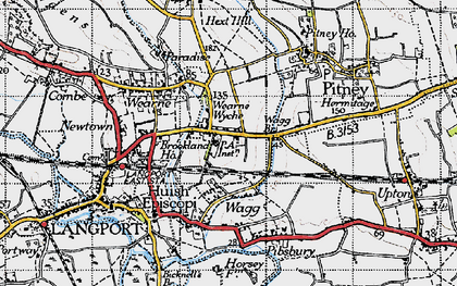 Old map of Pict's Hill in 1945