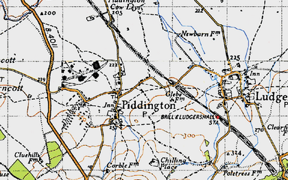 Old map of Piddington in 1946