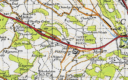 Old map of Piddington in 1947