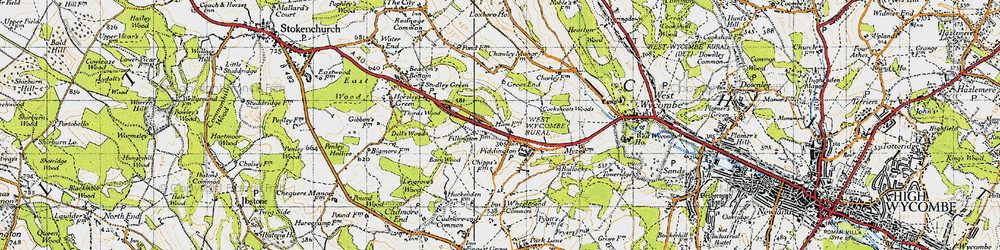 Old map of Piddington in 1947