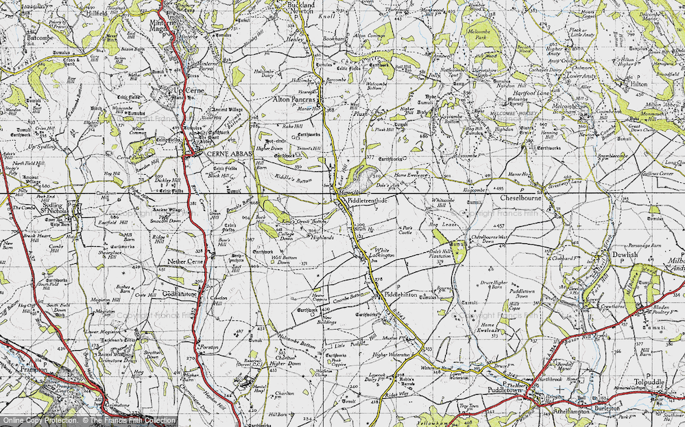 Old Map of Historic Map covering Buck Hill in 1945