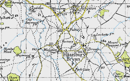 Old map of Pidney in 1945